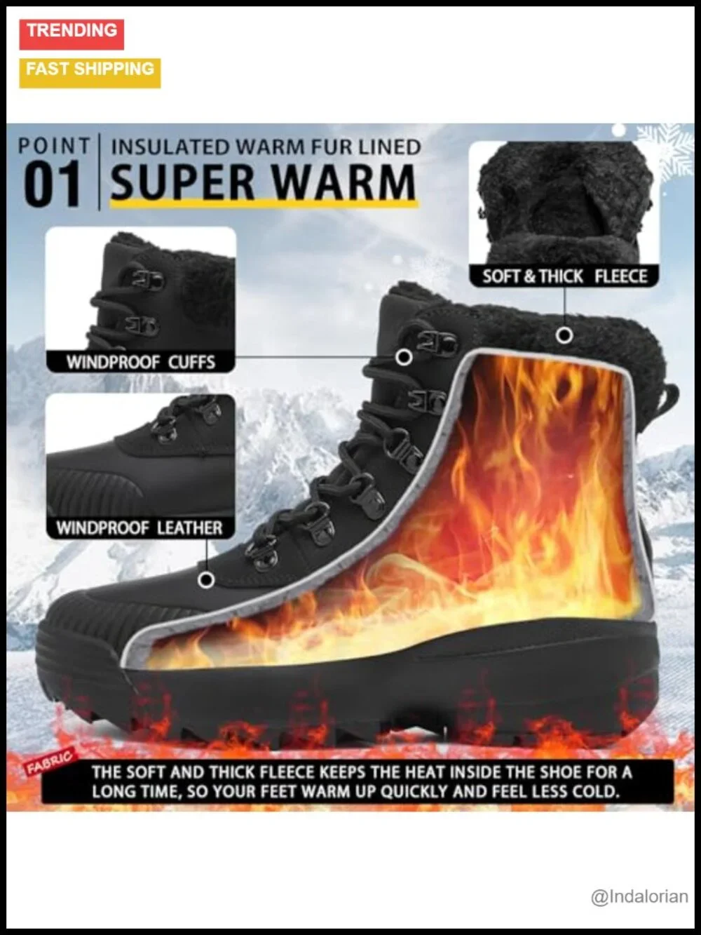 Waterproof Winter Snow Boots for Women Insulated Fur-Lined Non-Slip Walking